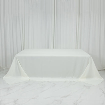 Polyester Rectangular King Tablecloth – 108" x 156" Extra-Wide Ivory, Wrinkle-Resistant Banquet Linen for Catering, Events & 8ft Tables